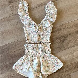 Floral Ruffled Two-Piece Set by Winston White
